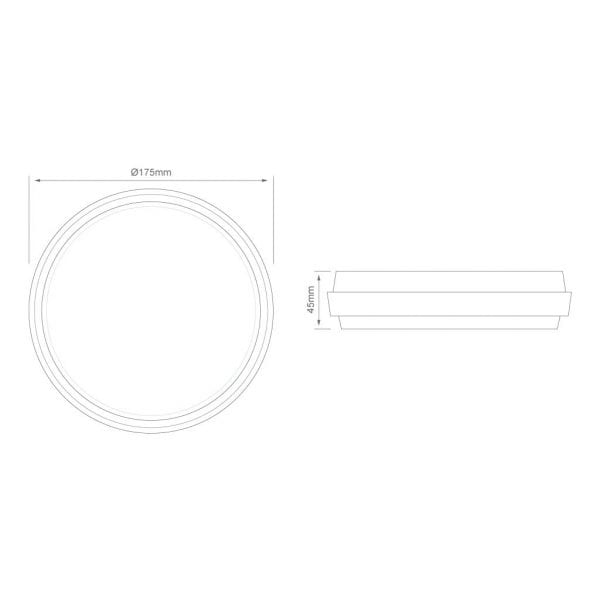 LED ROUND OYSTER 175mm-482