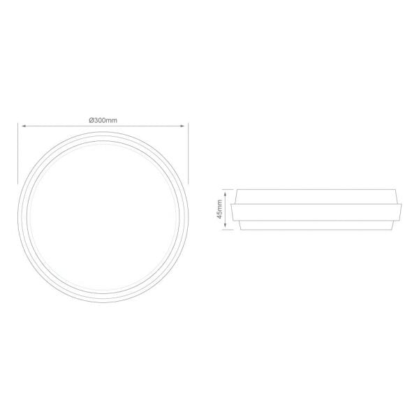 LED ROUND OYSTER 300mm-488