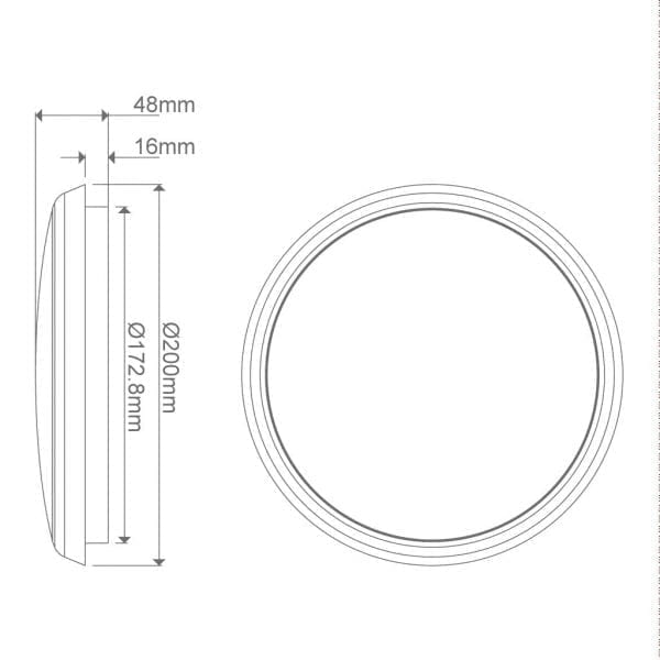 LED ROUND SLIM OYSTER 200mm-472