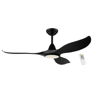 Noosa fan with light and remote control black